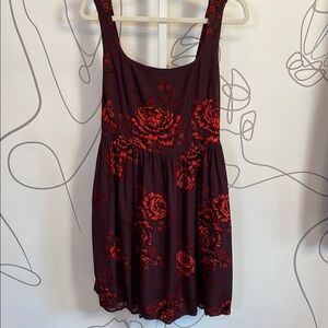 Old Navy Burgundy and Red Textured Dress
